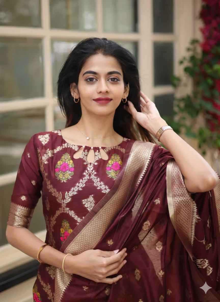 Sindoori Weave Salwar Suit