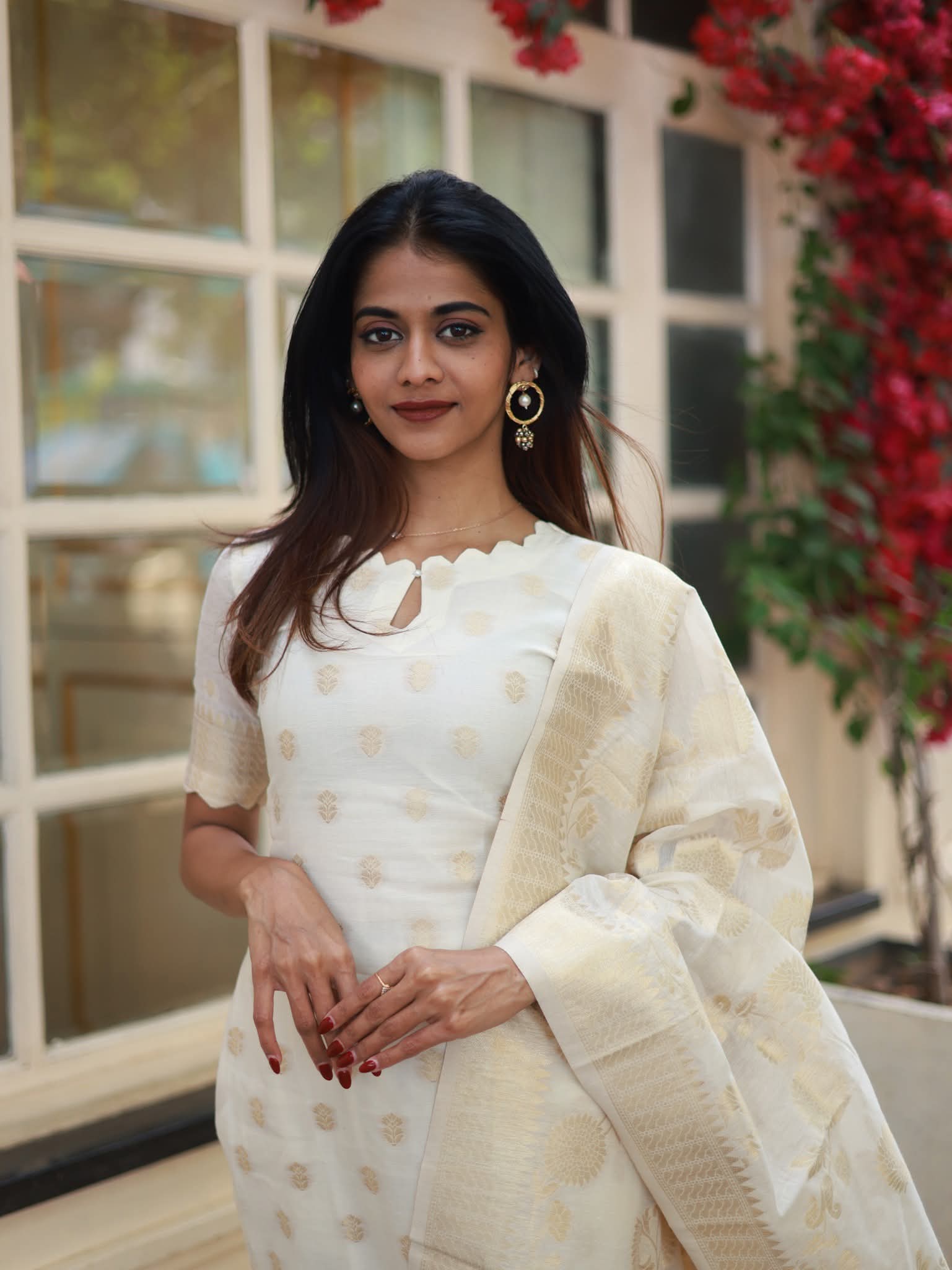 Woven Cotton Kurta Set with Dupatta – Lightweight Daily Wear | SilkBliss Fashion