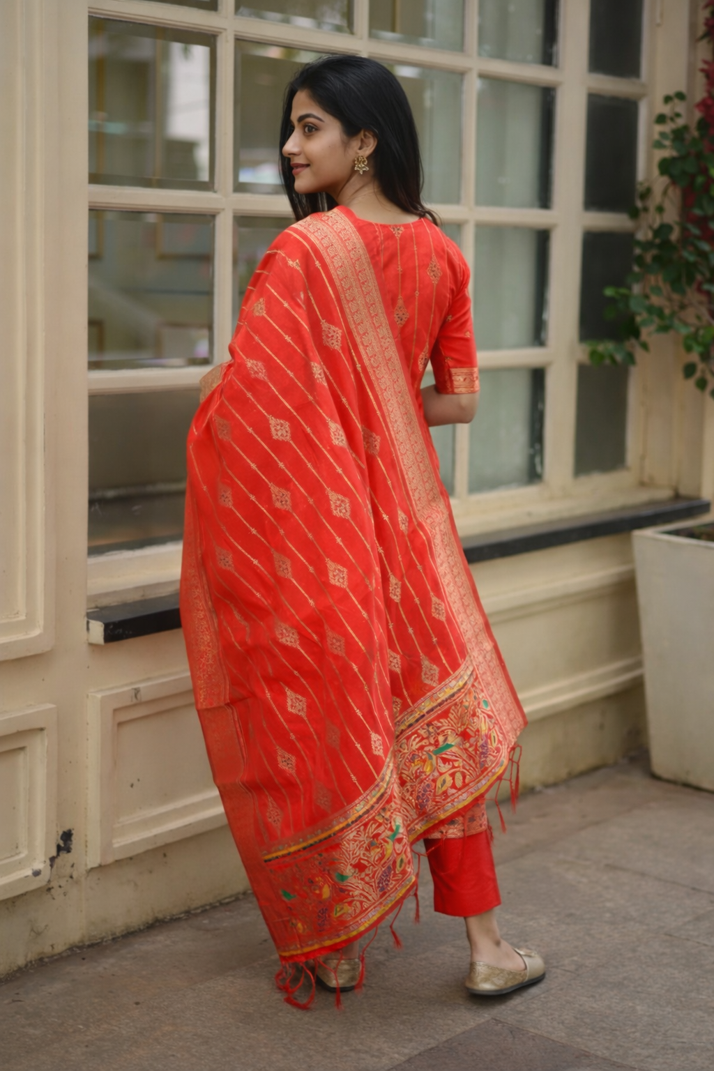 Ethnic Motifs Pure Cotton Kurta Set with Dupatta – SilkBliss Fashion