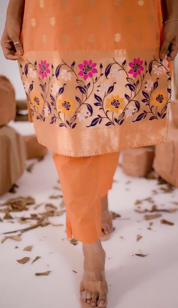 Women Ethnic Motifs Regular Pure Cotton Kurta with Trousers & With Dupatta