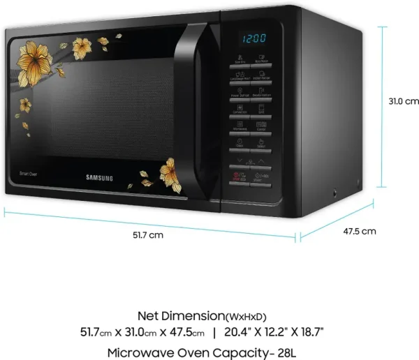 SAMSUNG 28 L Convection Microwave Oven (MC28H5025QB/TL, Black)