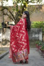 Woven Cotton Kurta Set with Dupatta – Lightweight Daily Wear | SilkBliss Fashion - Image 2