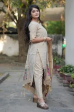 Women Ethnic Motifs Regular Pure Cotton Kurta with Trousers & With Dupatta - Image 2
