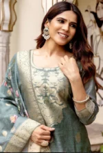 Mint Bloom Fusion Weave Cotton Blend Ensemble - Image 4