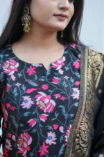 Elegant Black Jacquard Work Suit Set - Image 3