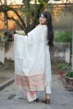 Classic Ivory Jacquard Work Suit - Image 5