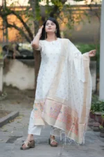 Classic Ivory Jacquard Work Suit