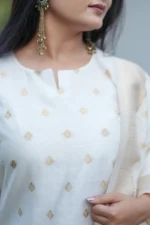 Classic Ivory Jacquard Work Suit - Image 4